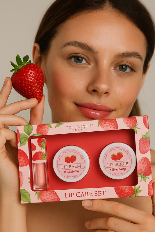 3 Pieces Lip Care Set Coconut & Strawberry