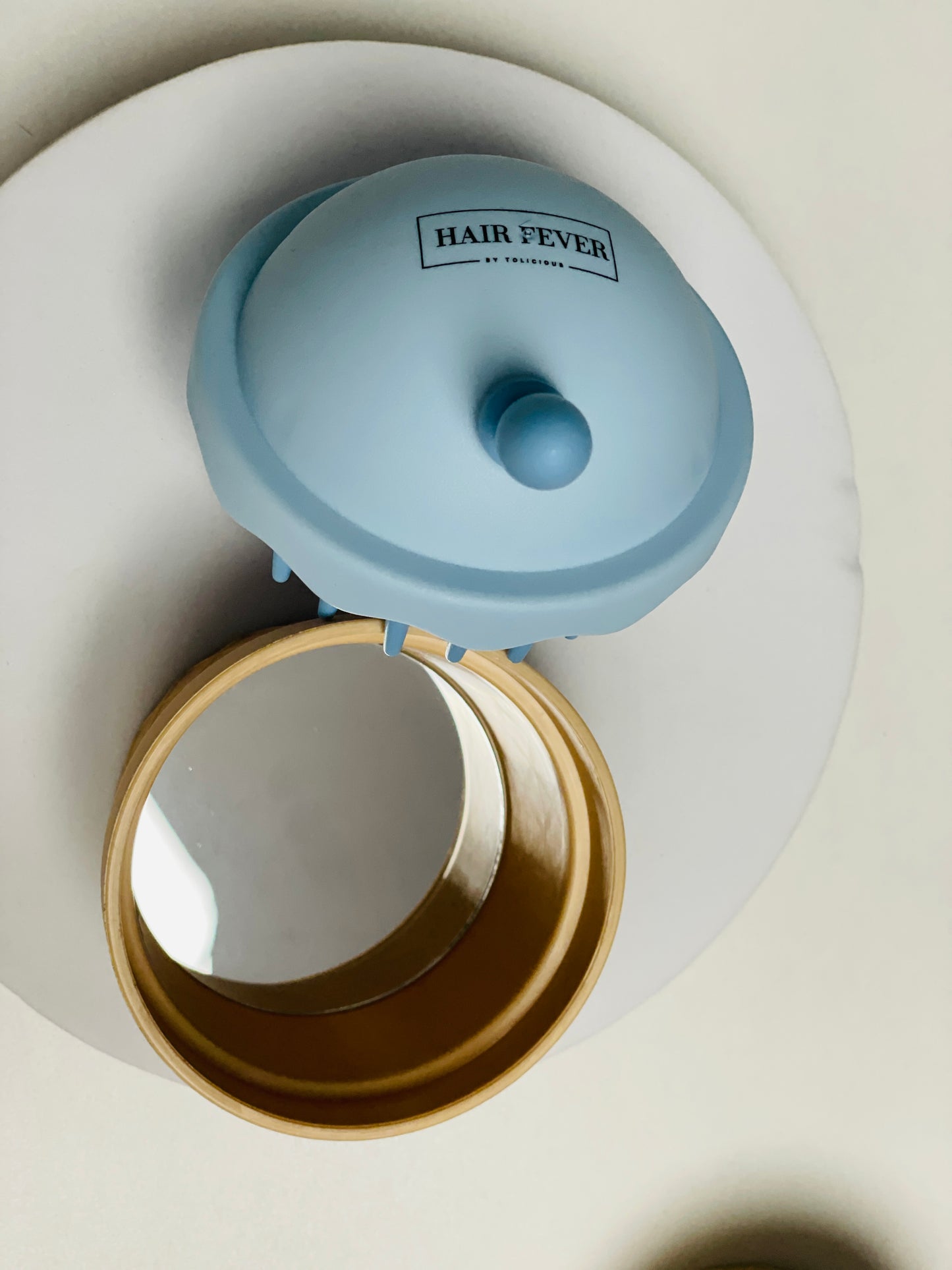 Hair Fever Scalp Massager Brush With Mirror & Oil Dispenser