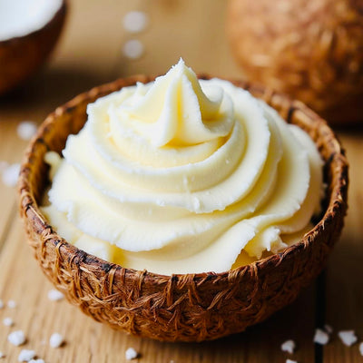 Coconut and Vanilla Skin Glow Butter.  Freshly handmade in the UK