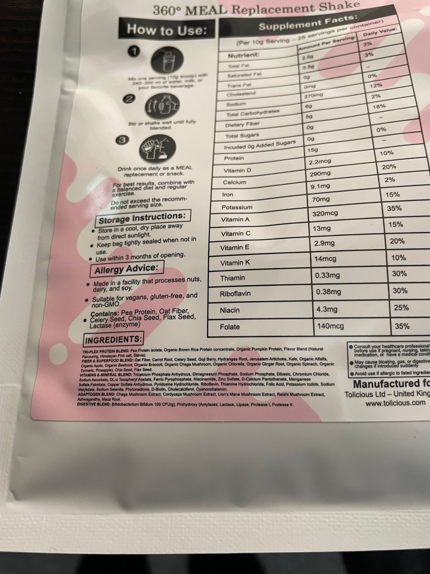 360° Meal Replacement Shake. 5-in-1 Natural Wellness Blend