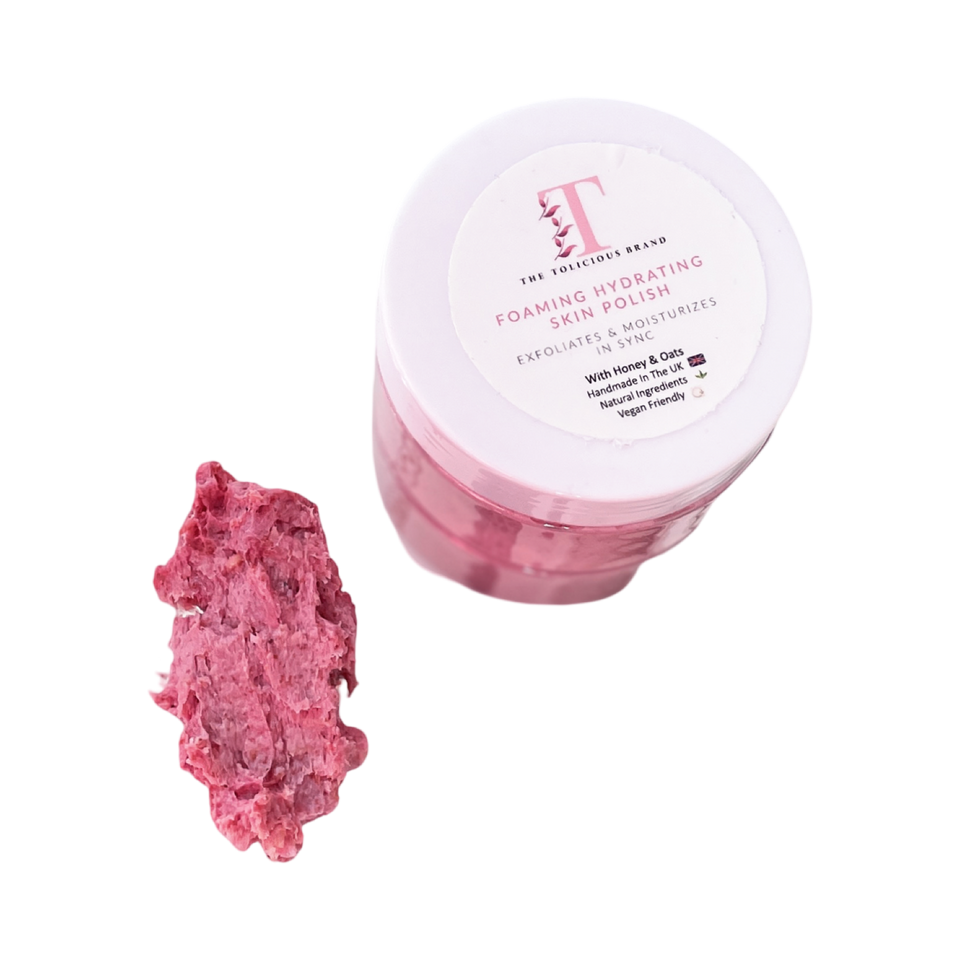 Foaming Skin Polish Scrub With Exfoliating and Moisturizing Effect From Tolicious Brand. Handmade In The UK  Skin Care Brand