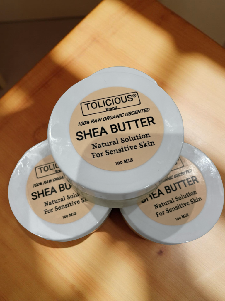 Organic raw unscented white shea butter. 100% organic natural moisturizer for sensitive skin and hair.