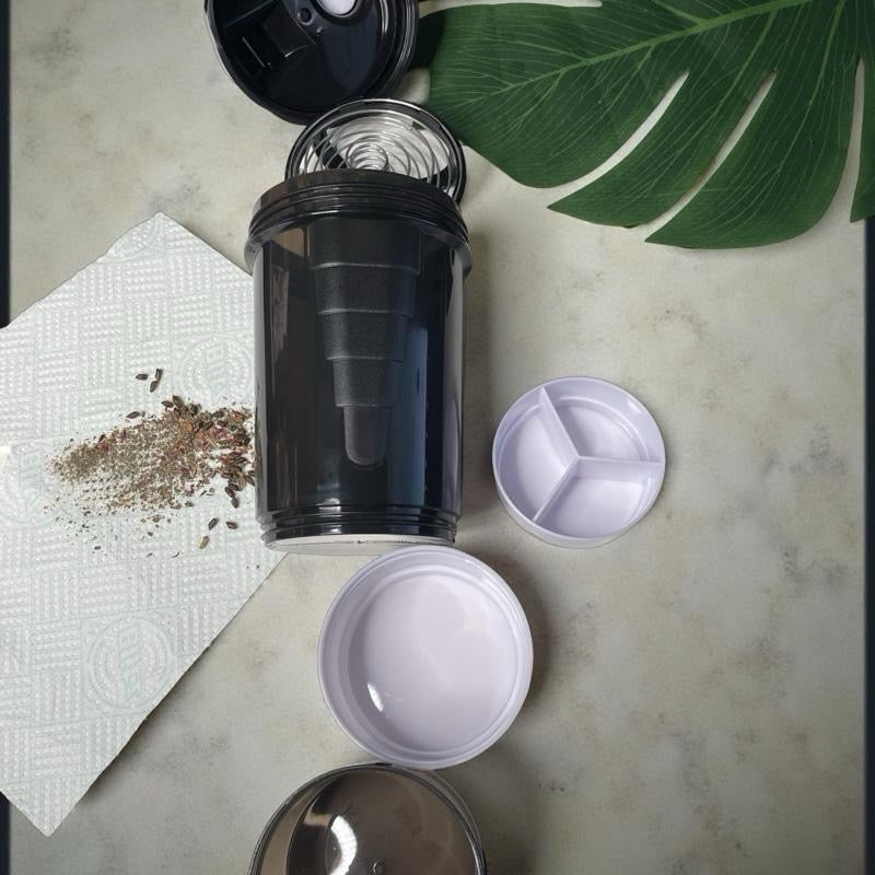 Multi-Layer Shaker Bottle. For Wellness Supplements & Powder
