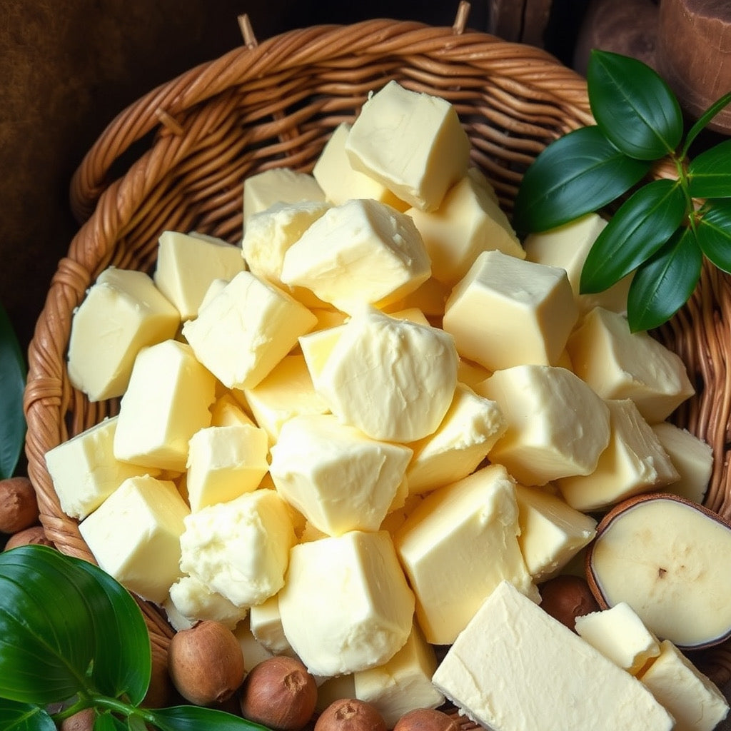 Organic raw unscented white shea butter. 100% organic natural moisturizer for sensitive skin and hair.