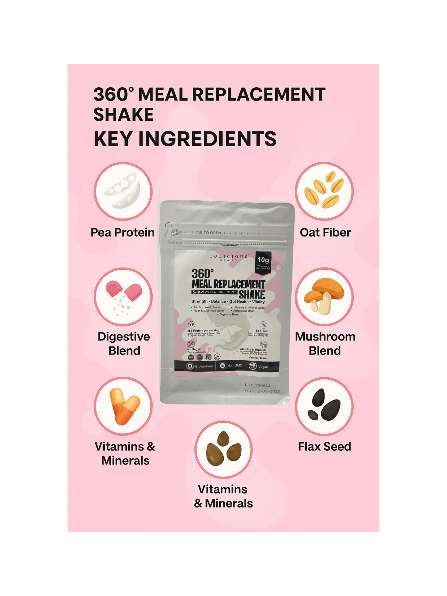 360° Meal Replacement Shake. 5-in-1 Natural Wellness Blend