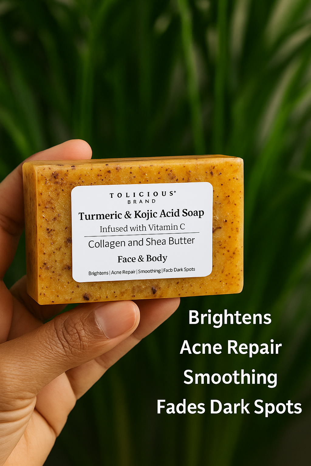 Turmeric & Kojic Acid Soap – Brightening Face & Body Bar with Vitamin C, Collagen & Shea Butter