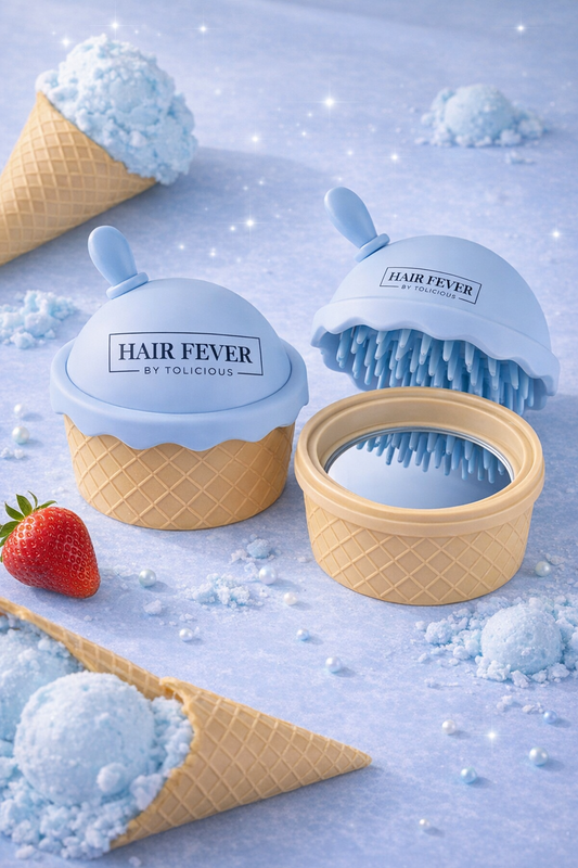 Hair Fever Scalp Massager Brush With Mirror & Oil Dispenser