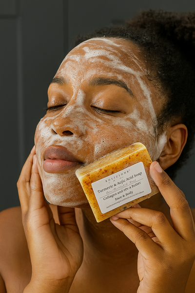 Turmeric & Kojic Acid Soap – Brightening Face & Body Bar with Vitamin C, Collagen & Shea Butter