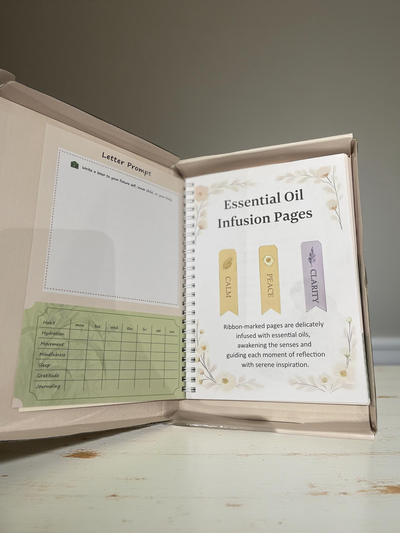 Essential Oil Infused Journal. 52 Weeks of Reflection & Self-Care 🌿🌸 + Floral Peel Sticker
