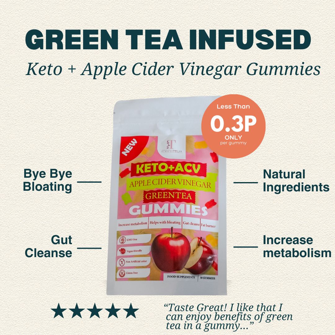 Keto + Apple Cider Vinegar Gummies with Green Tea.